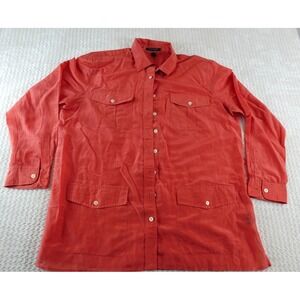 Womens RALPH LAUREN Linen Long Sleeve Shirt Top XL